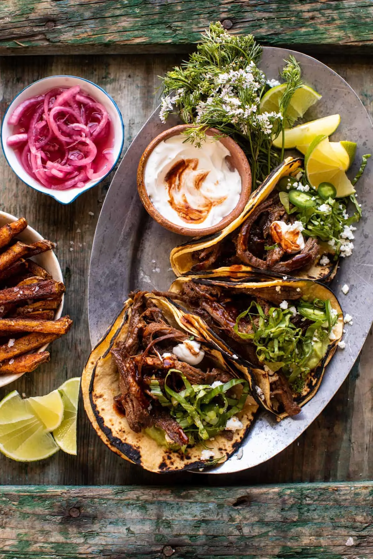 crockpot-carne-asada-tacos-with-cilantro-lime-garlic-sauce