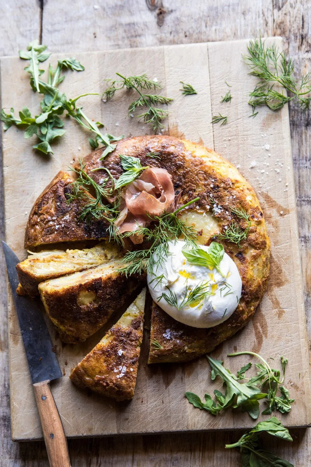 spanish-tortilla-with-burrata-and-herbs