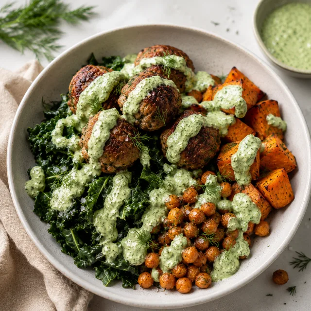 herby-chicken-meatball-bowl