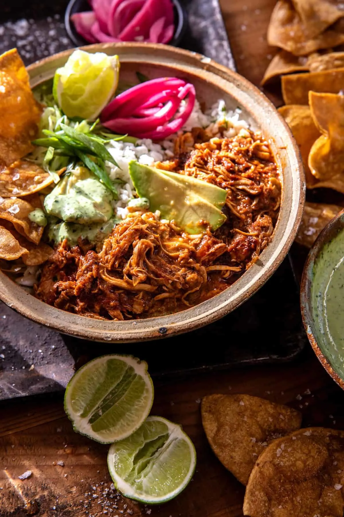 crockpot-salsa-verde-chicken-tortilla-bowl