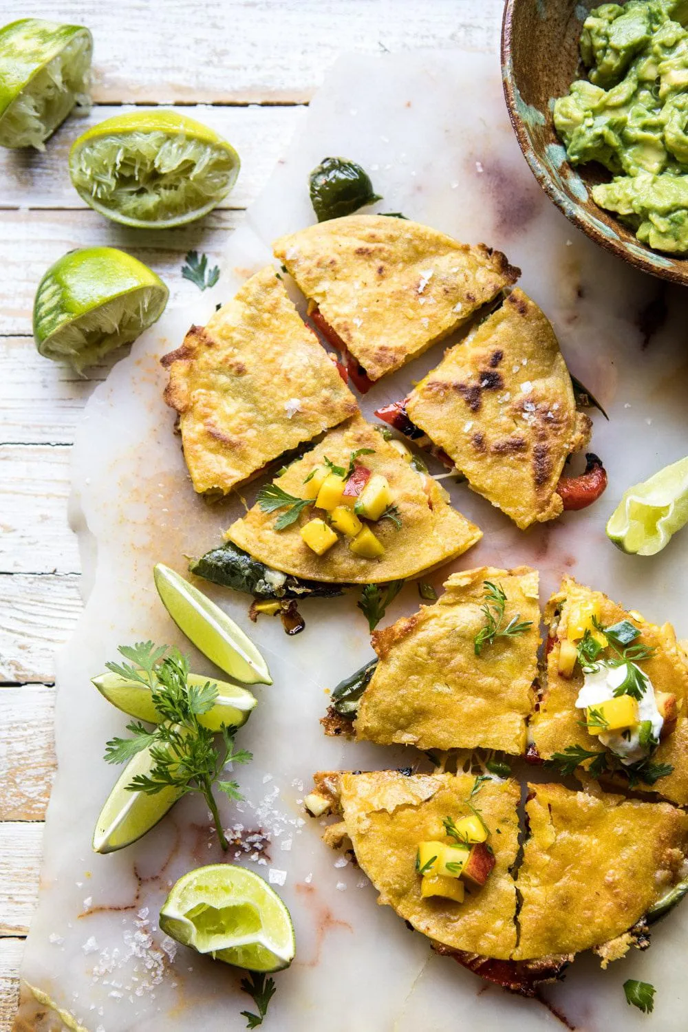 grilled-vegetable-and-cheese-quesadillas-with-mango-salsa