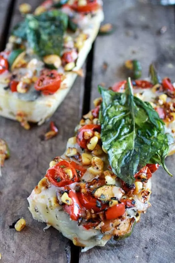 simple-crispy-basil-caramelized-garden-vegetable-fontina-french-bread-pizza