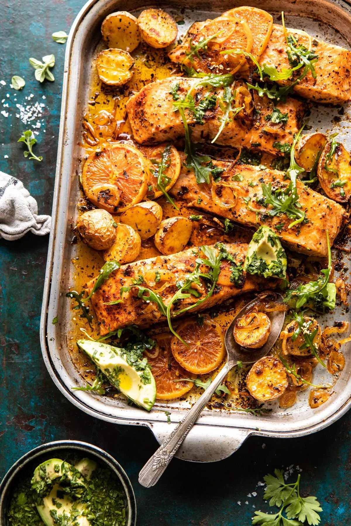 sheet-pan-salmon-with-citrus-avocado-salsa-and-potatoes