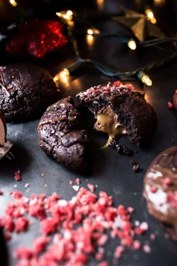 chocolate-hazelnut-and-caramel-stuffed-brownie-cookies-with-pomegranate-sugar.