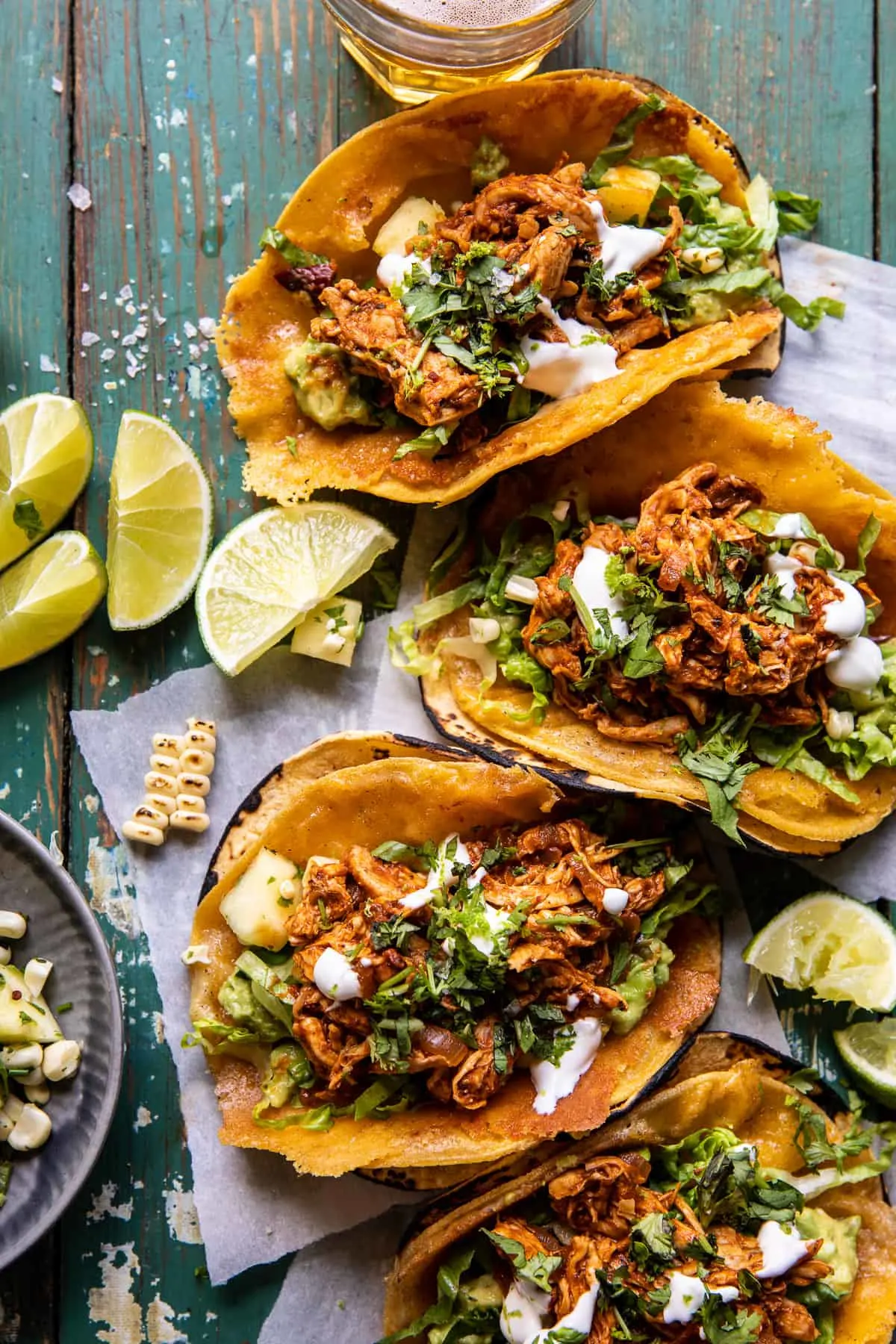 30-minute-crispy-cheese-chicken-tinga-tacos-with-pineapple-salsa