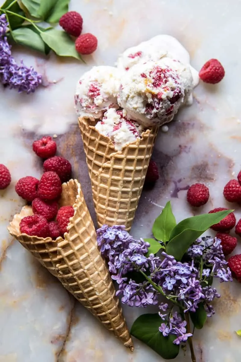easiest-raspberry-shortcake-ricotta-ice-cream