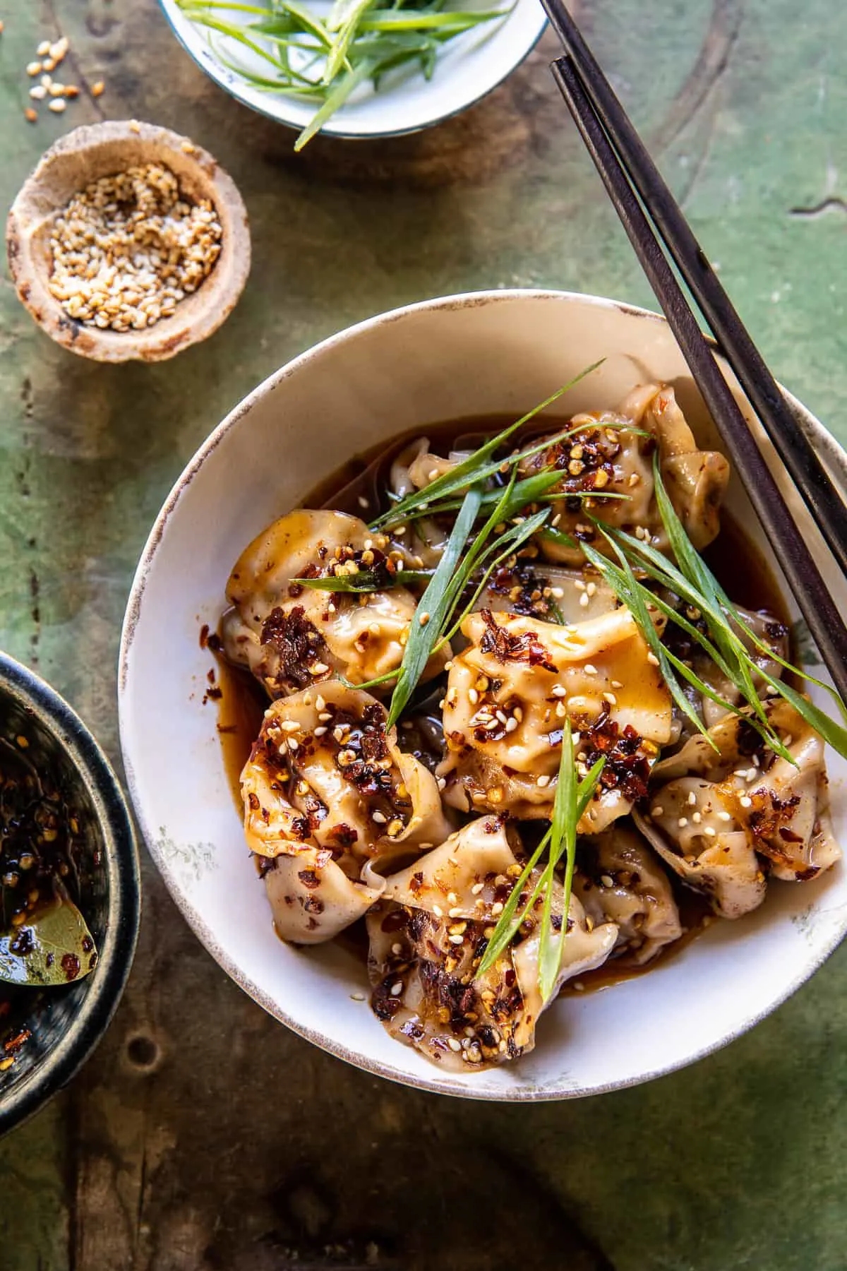 sesame-ginger-dumplings-in-chili-oil