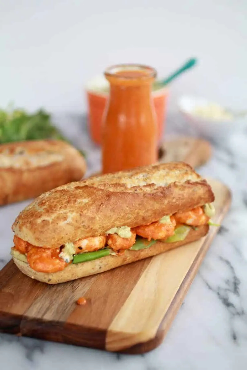 grilled-buffalo-shrimp-sandwich-with-spicy-avocado-ranch-dressing