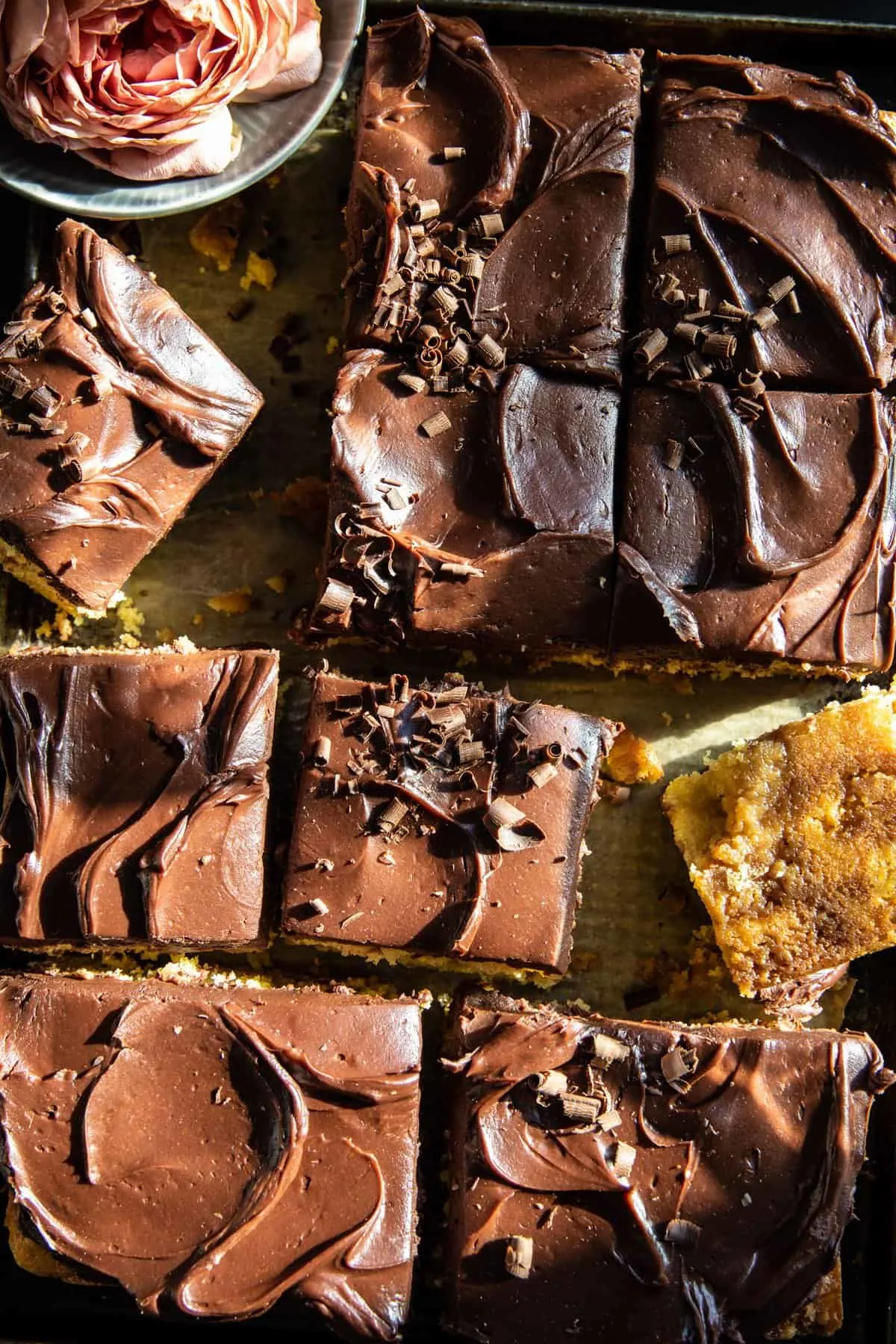 swirled-caramel-sheet-cake-with-fudgy-chocolate-frosting