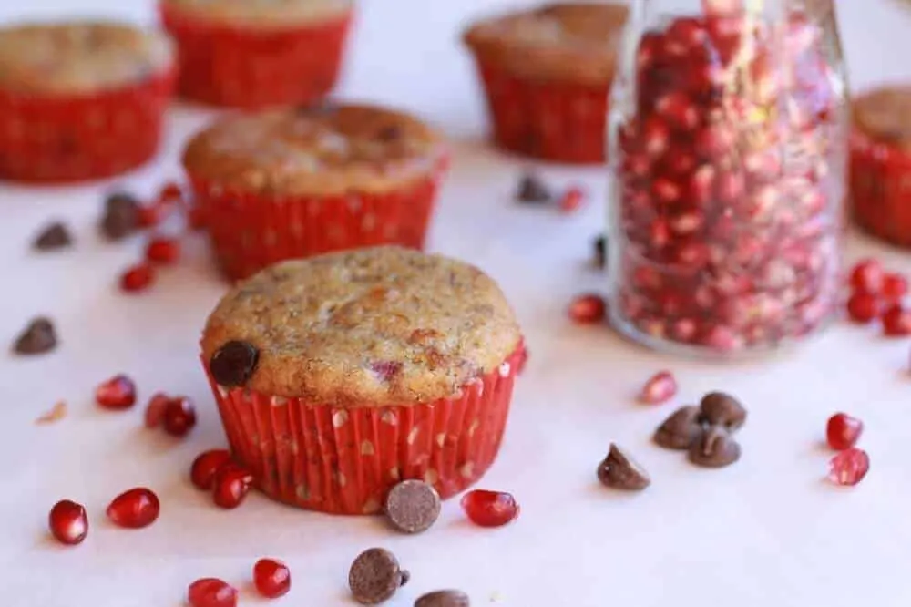 pomegranate-chocolate-chip-muffins