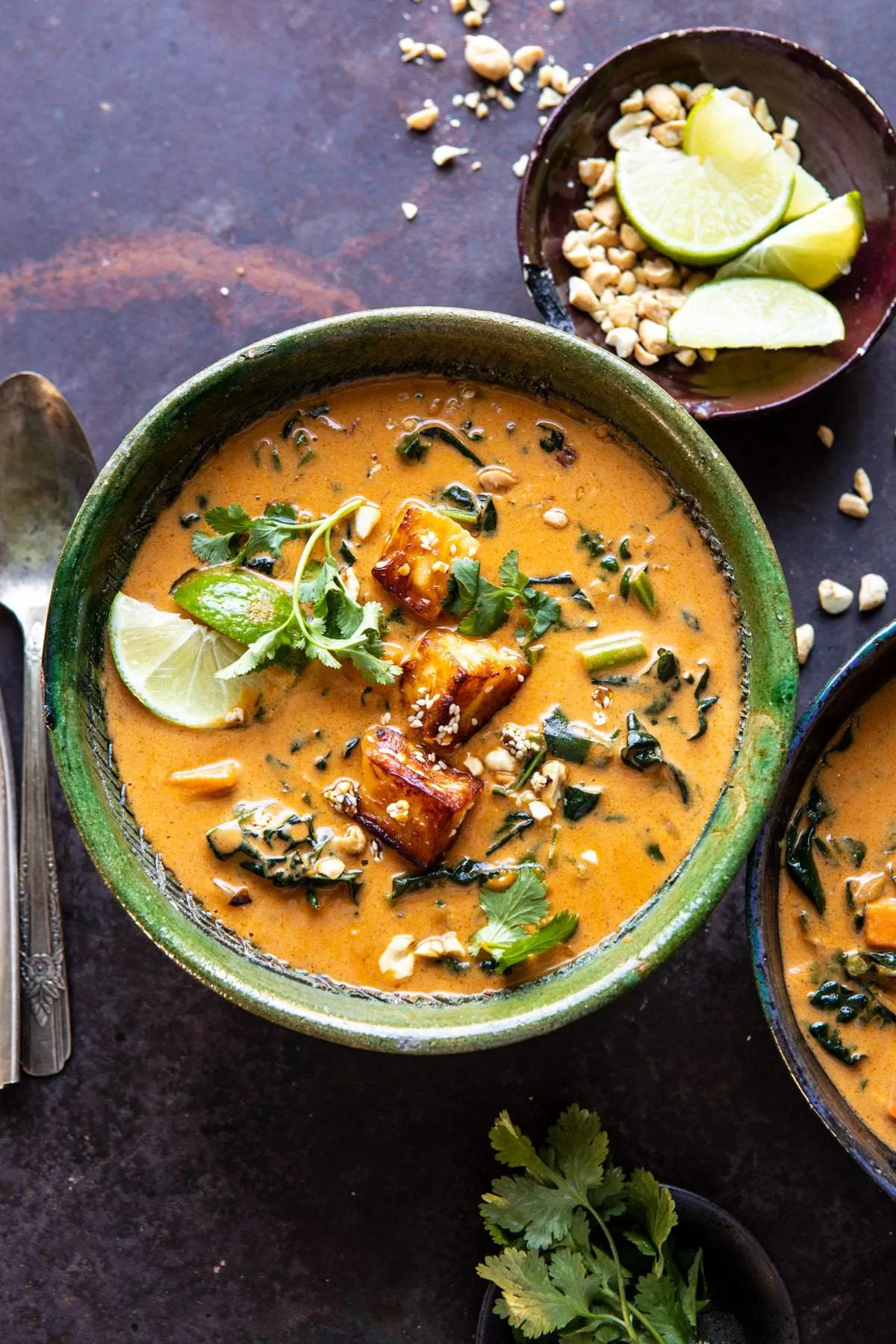 spicy-peanut-soup-with-sesame-halloumi
