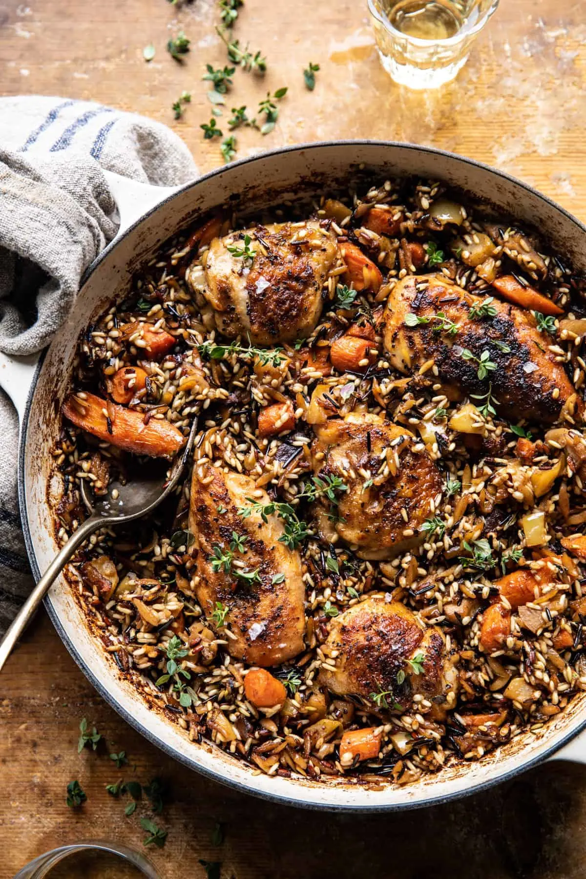 one-pot-lemon-rosemary-dijon-chicken-and-butter-toasted-rice-pilaf