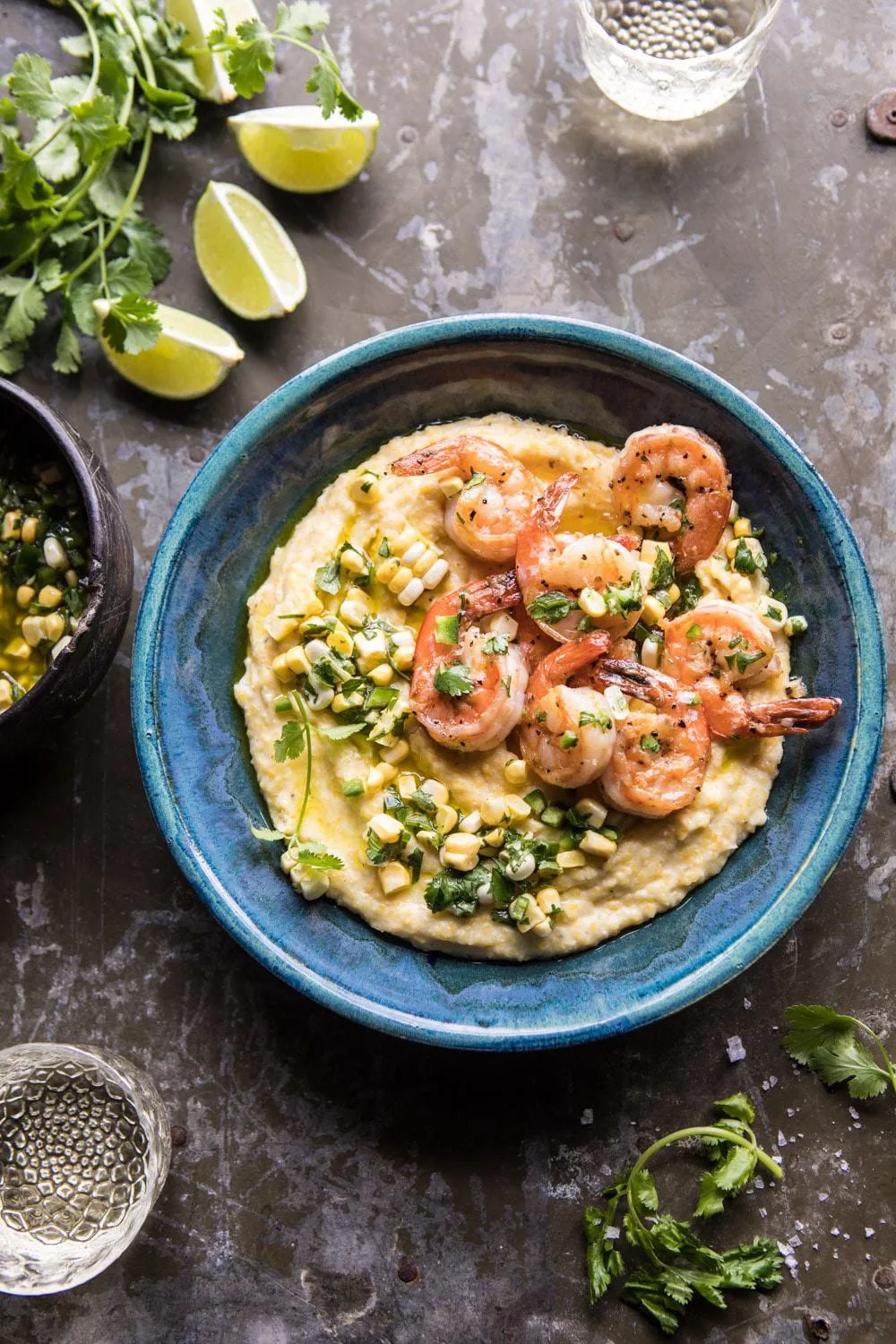 sweet-corn-chimichurri-butter-shrimp-with-polenta
