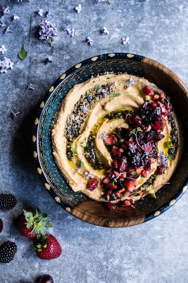 summer-fruit-salsa-and-pesto-hummus