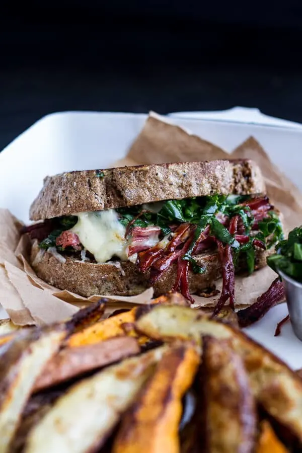 savory-corn-beef-brisket-irish-cheddar-french-toast-with-kale-pesto-slaw.