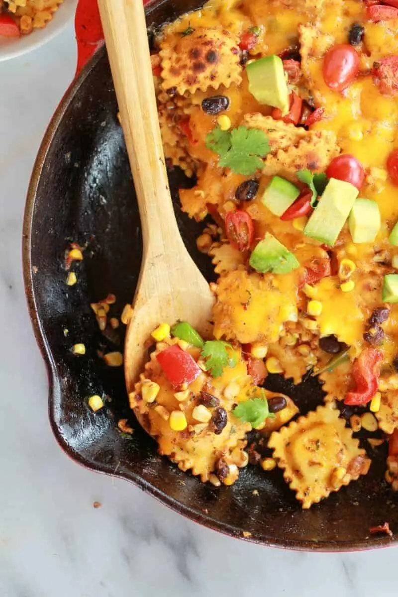 quick-easy-southwest-ravioli-skillet-pasta