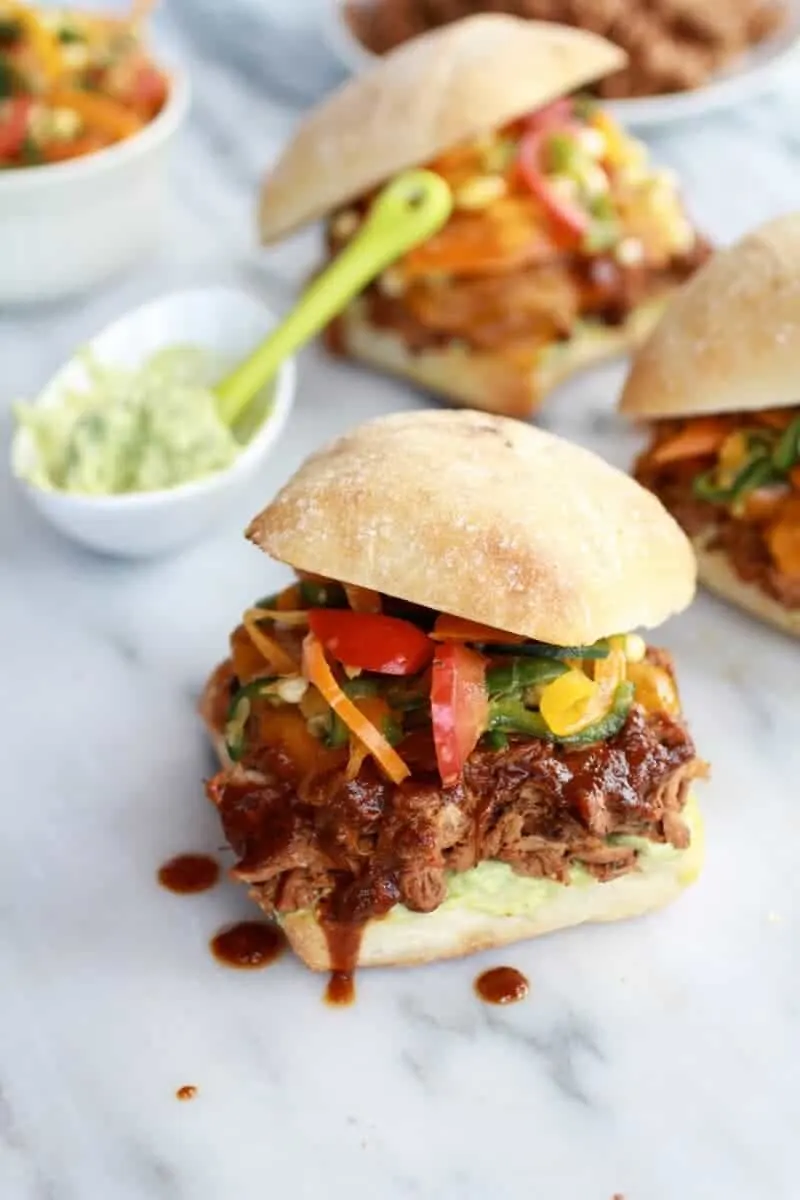 cheesy-crockpot-cajun-pulled-pork-with-southwest-pepper-corn-slaw
