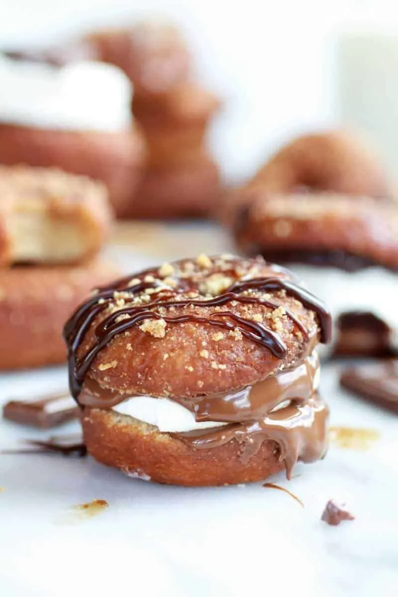 s'more-doughnut-sandwich-with-easy-homemade-beer-marshmallows