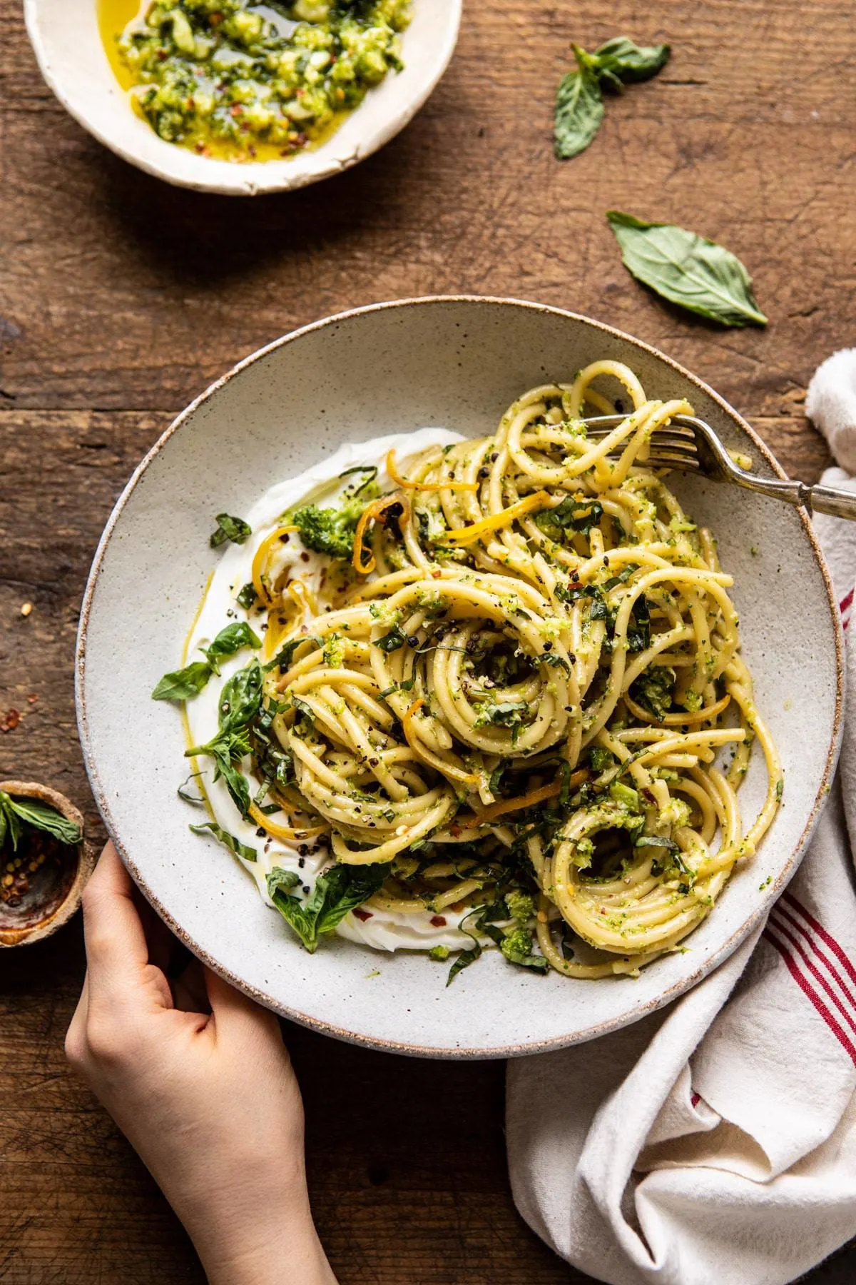 broccoli-pesto-pasta-with-whipped-ricotta.
