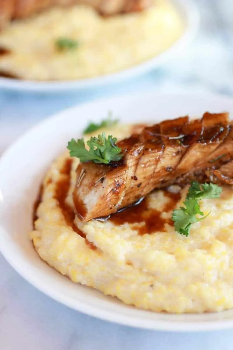 balsamic-orange-glazed-chicken-with-creamy-goat-cheese-polenta