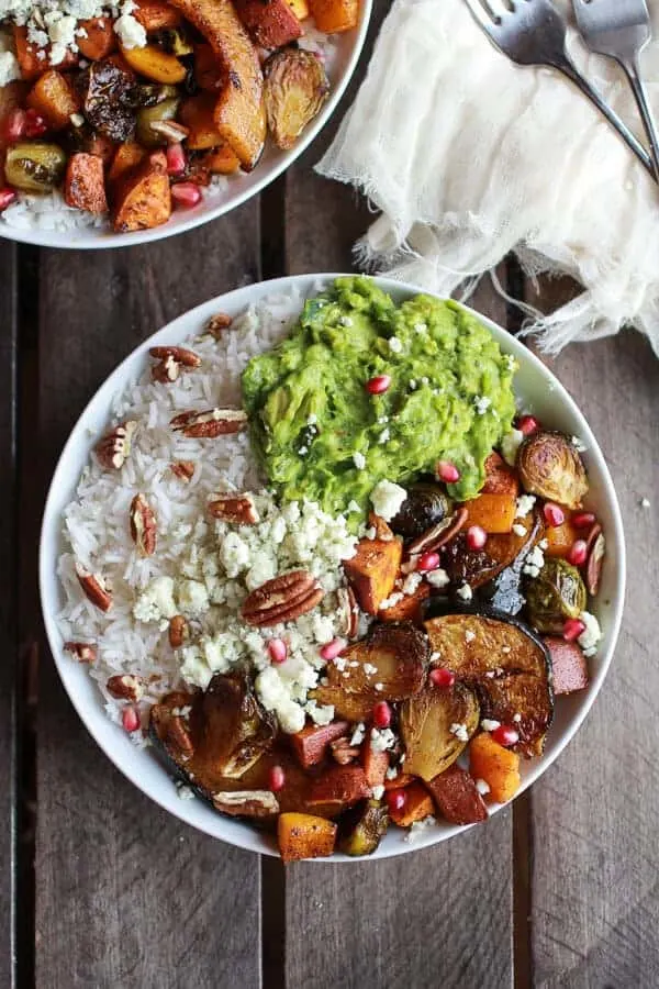 roasted-harvest-veggie-curried-avocado-coconut-rice-bowls