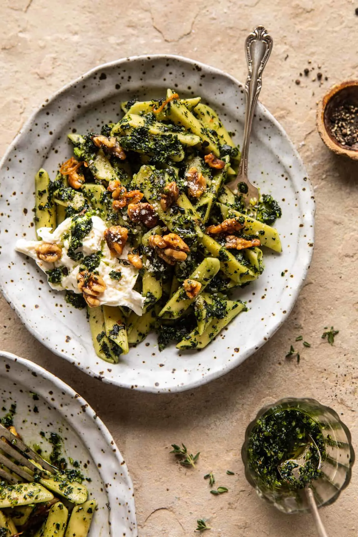 herby-kale-pesto-pasta-with-buttery-walnuts.
