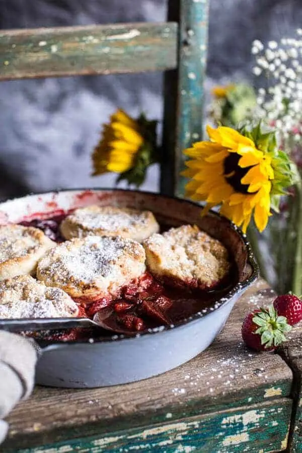 skillet-strawberry-cobbler-with-cream-cheese-swirled-biscuits