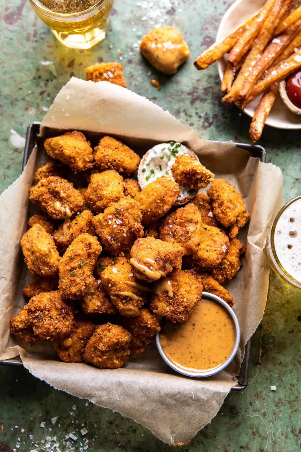 oven-fried-cajun-popcorn-chicken-with-creamy-honey-mustard