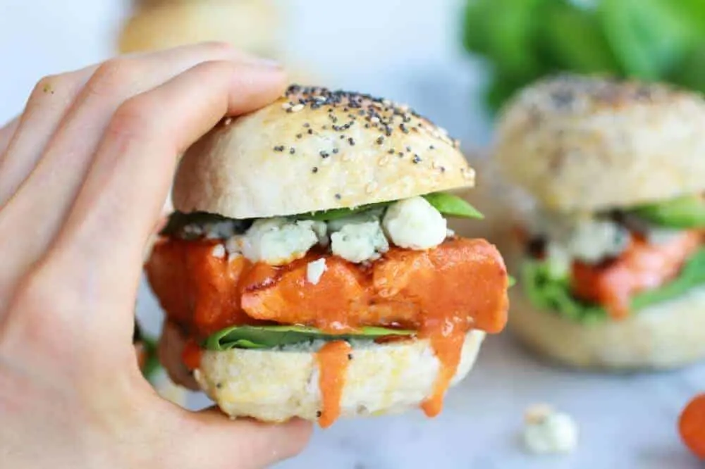 crispy-buffalo-style-salmon-sliders