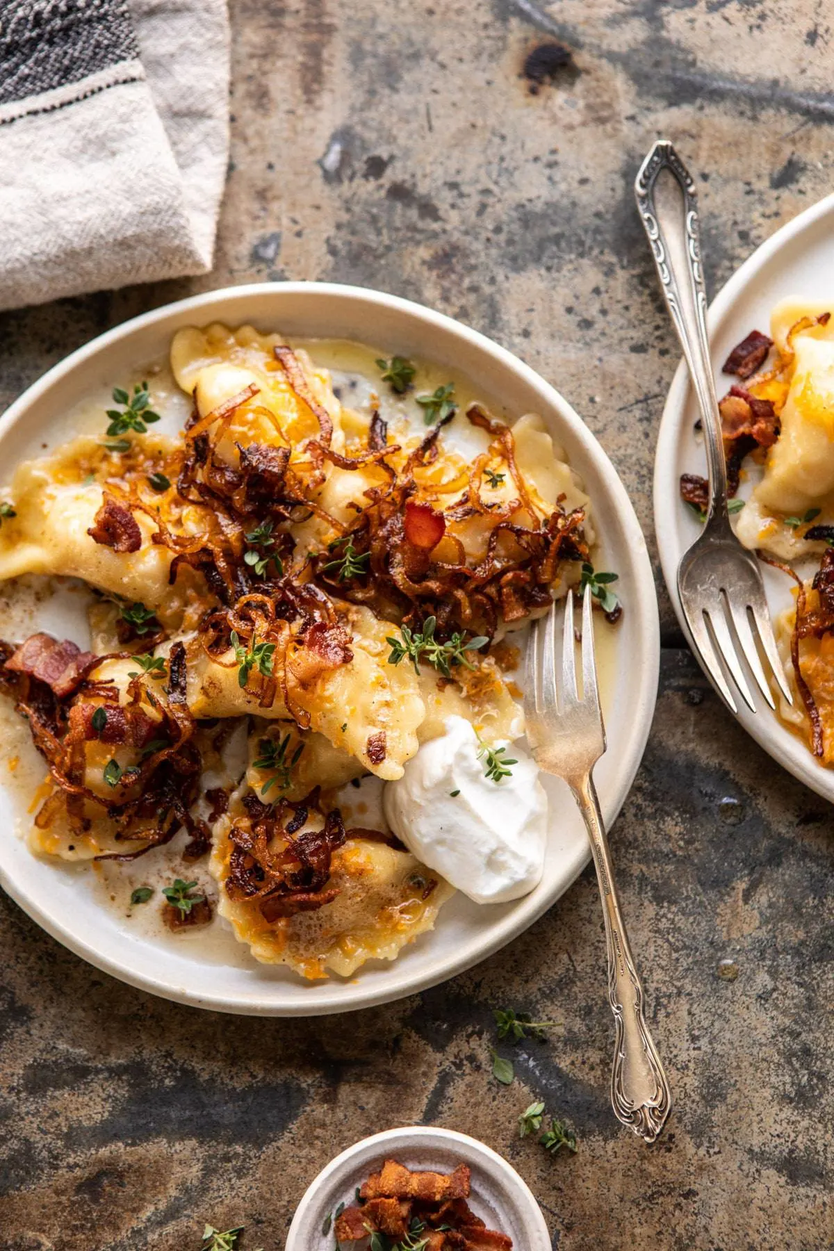 cheddar-pierogies-with-caramelized-onions-and-bacon