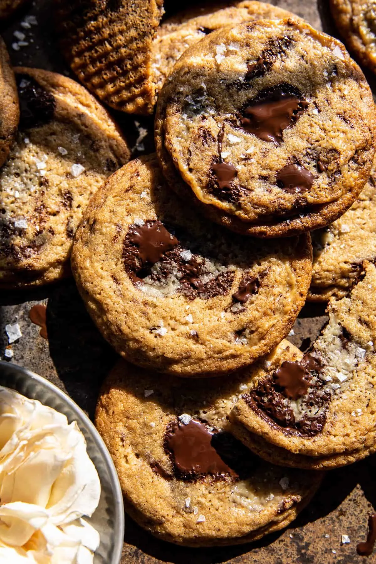 salted-tahini-honey-chocolate-chunk-cookies