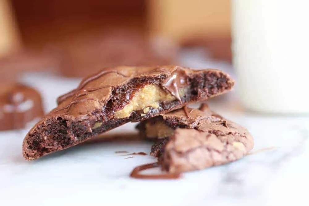 double-chocolate-cookies........stuffed-with-peanut-butter
