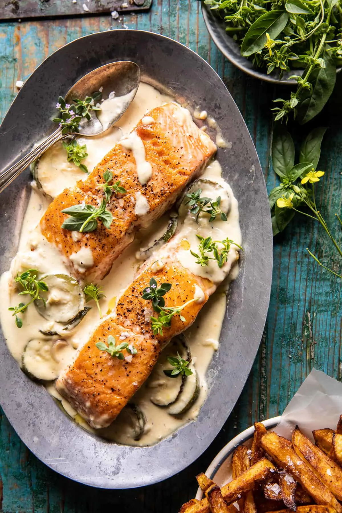 creamed-feta-garlic-herb-butter-salmon