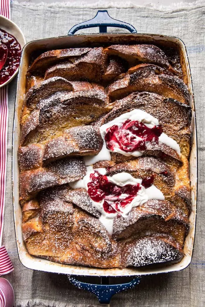 baked-cinnamon-creme-brulee-french-toast-with-raspberry-preserves