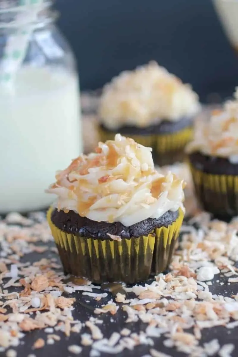 toasted-coconut-caramel-chocolate-cupcakes