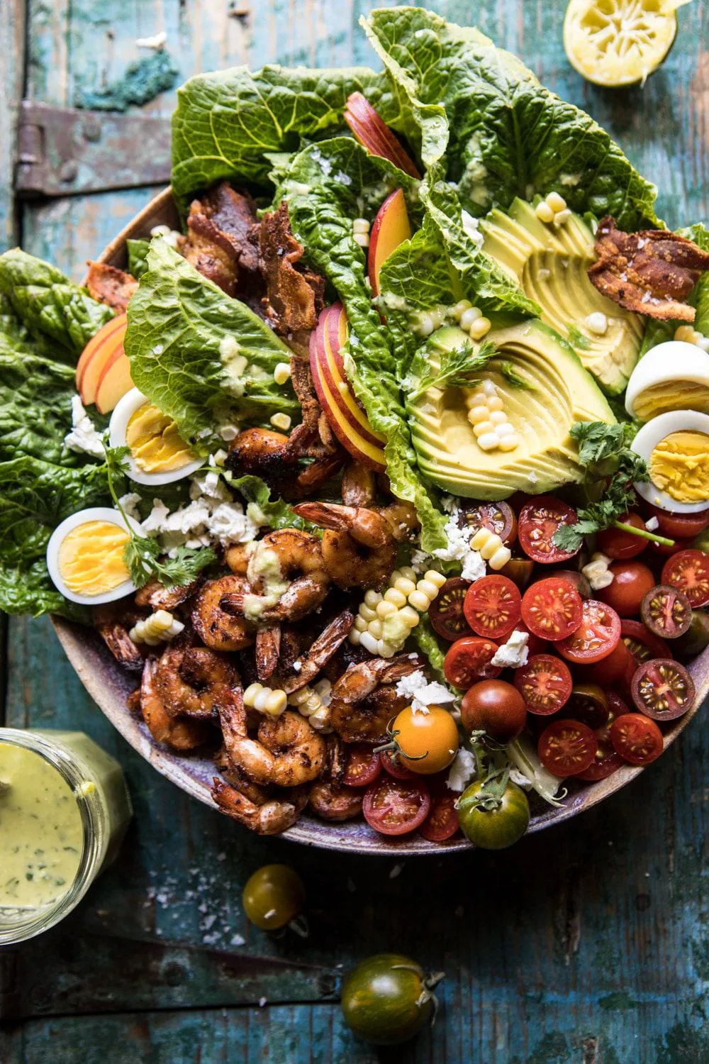 chipotle-shrimp-cobb-salad-with-jalapeno-corn-vinaigrette