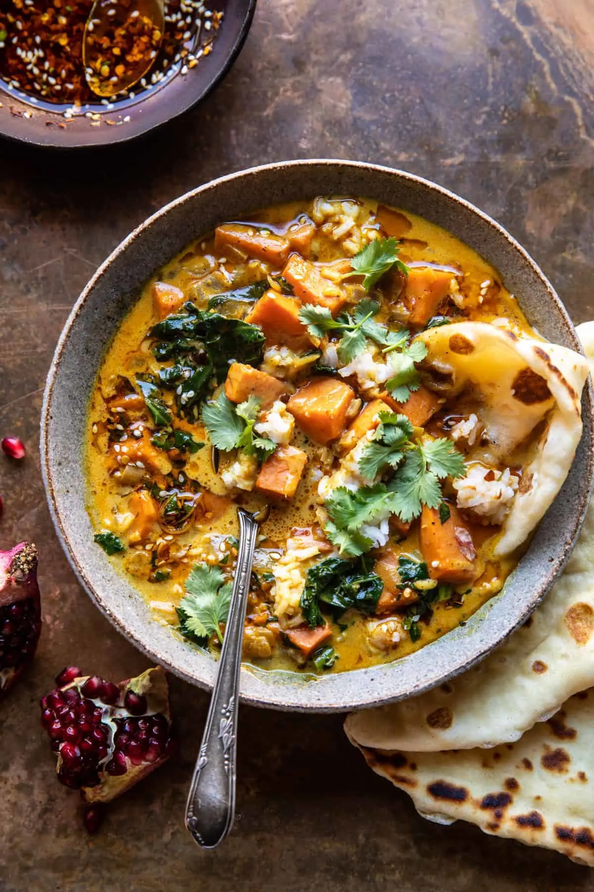 ginger-coconut-sweet-potato-and-rice-stew-with-spiced-chili-oil