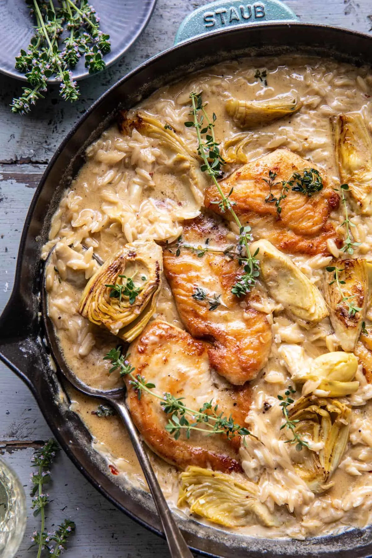one-skillet-creamy-artichoke-chicken-marsala-and-orzo
