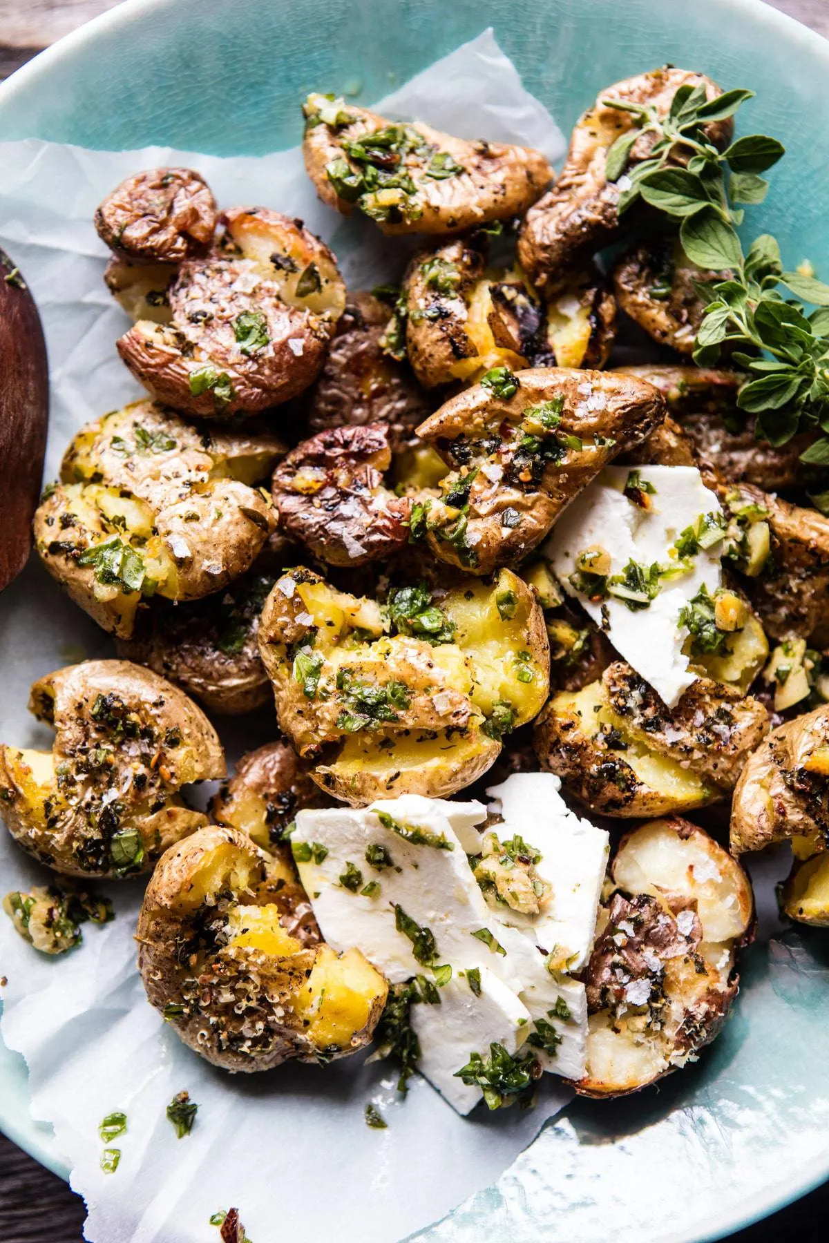 crispy-oregano-smashed-potatoes-with-feta-and-lemon