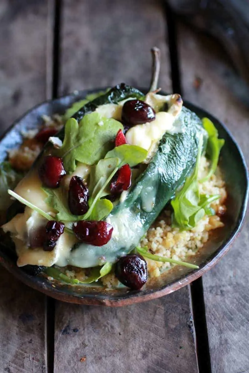 roasted-cherry-couscous-and-brie-stuffed-poblano-peppers