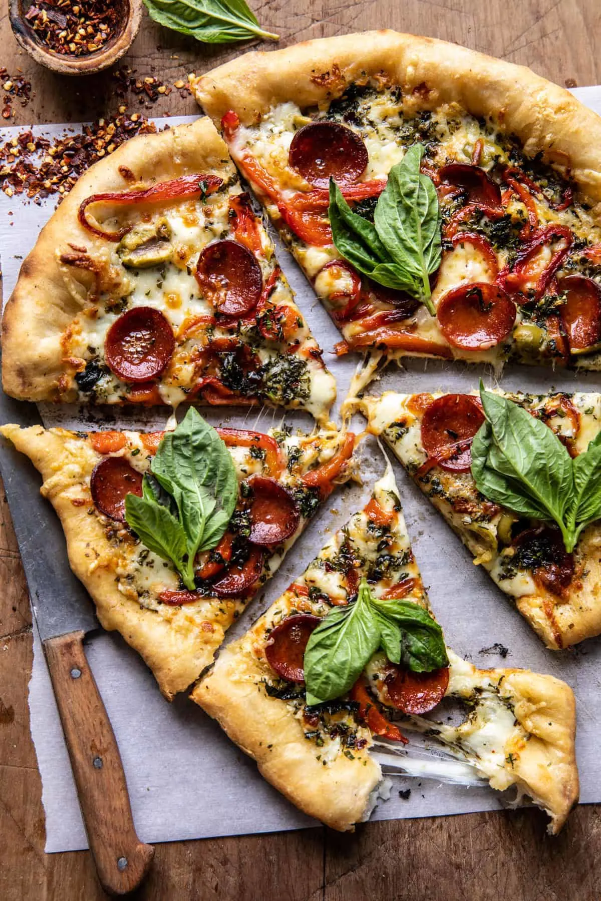 pesto-pizza-with-feta-stuffed-crust