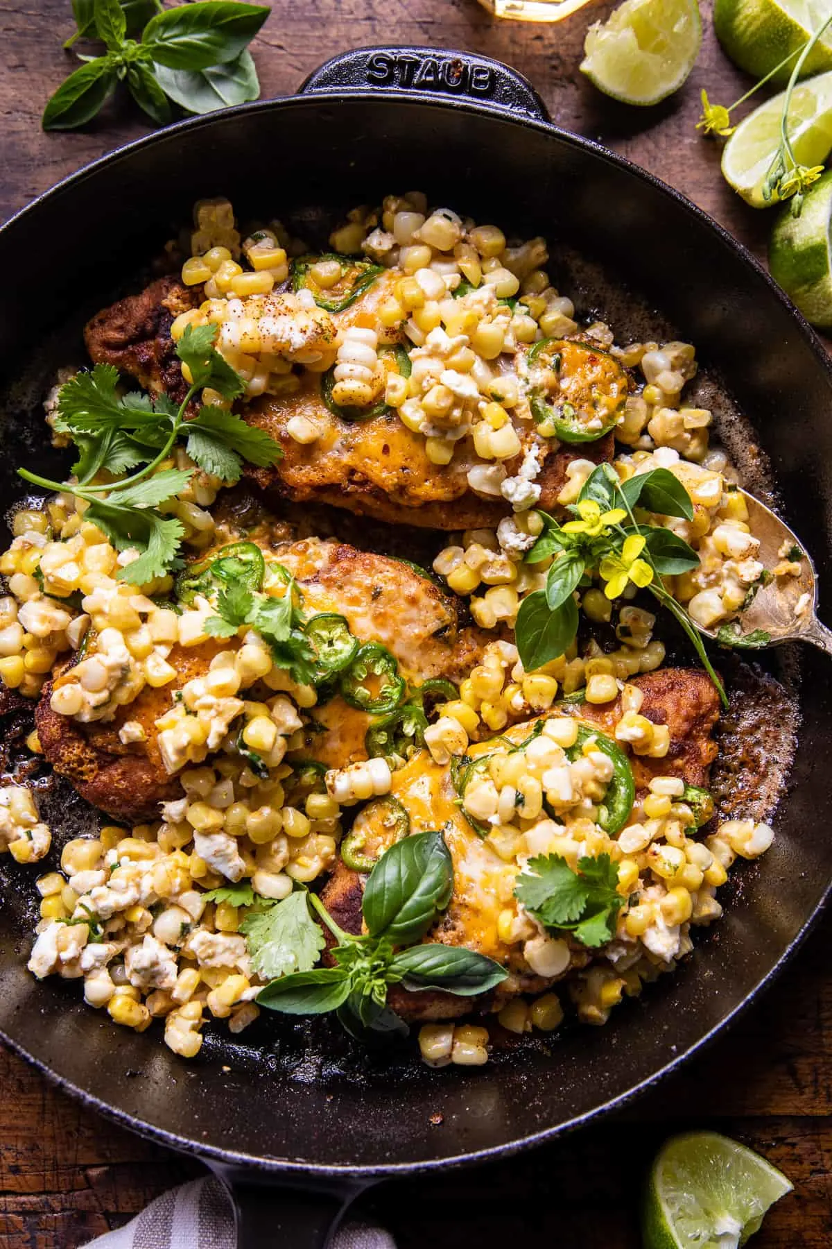 jalapeno-cheddar-stuffed-chicken-with-creamed-corn.