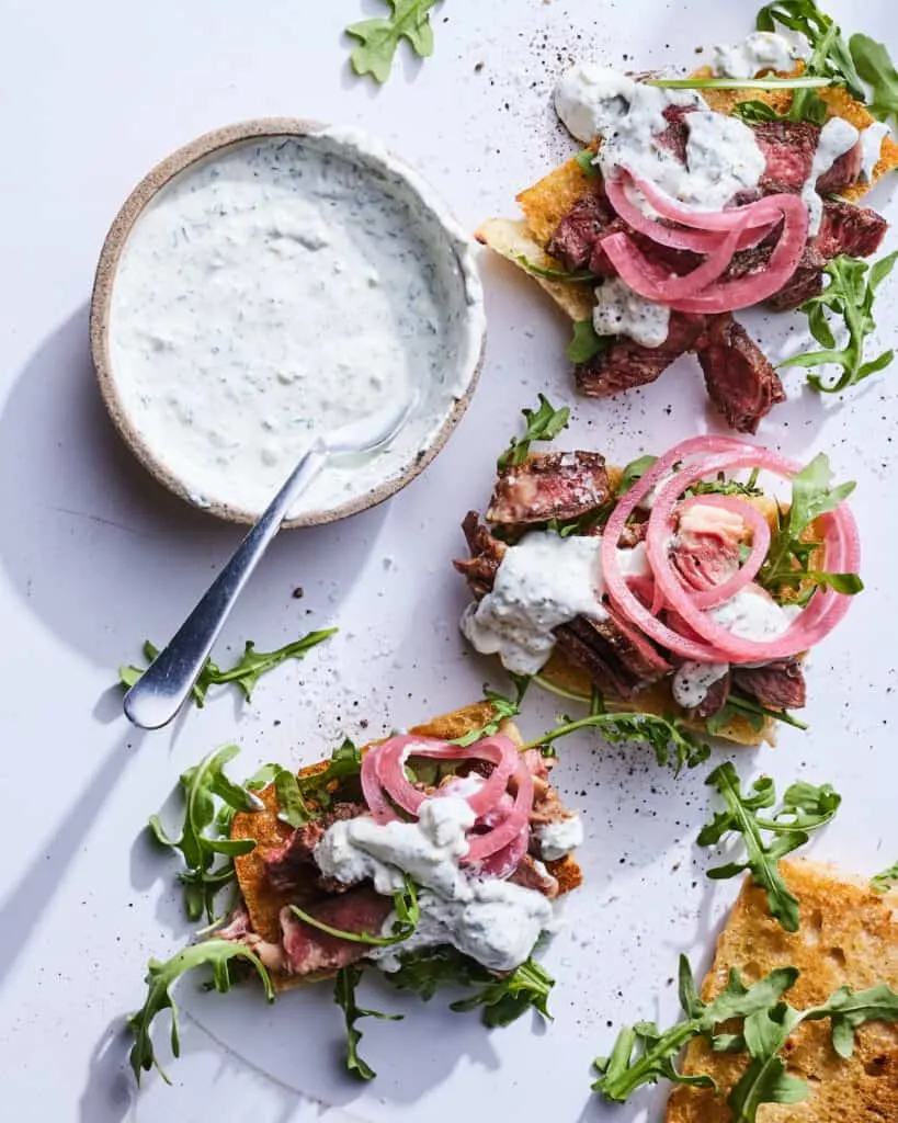 open-face-steak-sandwich-with-chimi-labneh