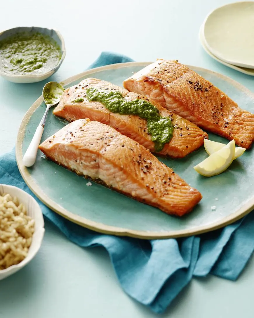 pan-seared-salmon-with-an-herb-pesto-vinaigrette