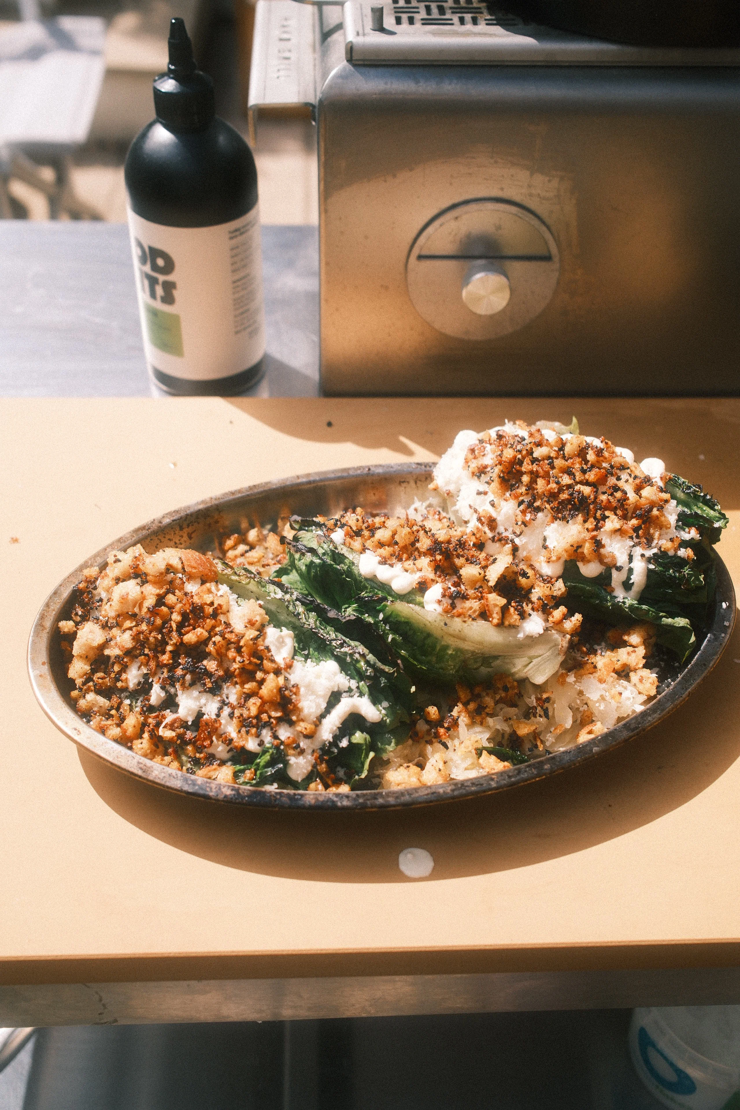 charred-gem-lettuce-with-a-silken-tofu-crema-and-pangrattato