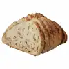 large olive ciabatta loaf, sliced half