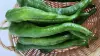 Longhorn peppers, thinly sliced on a diagonal