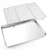 wire rack set inside rimmed baking sheet