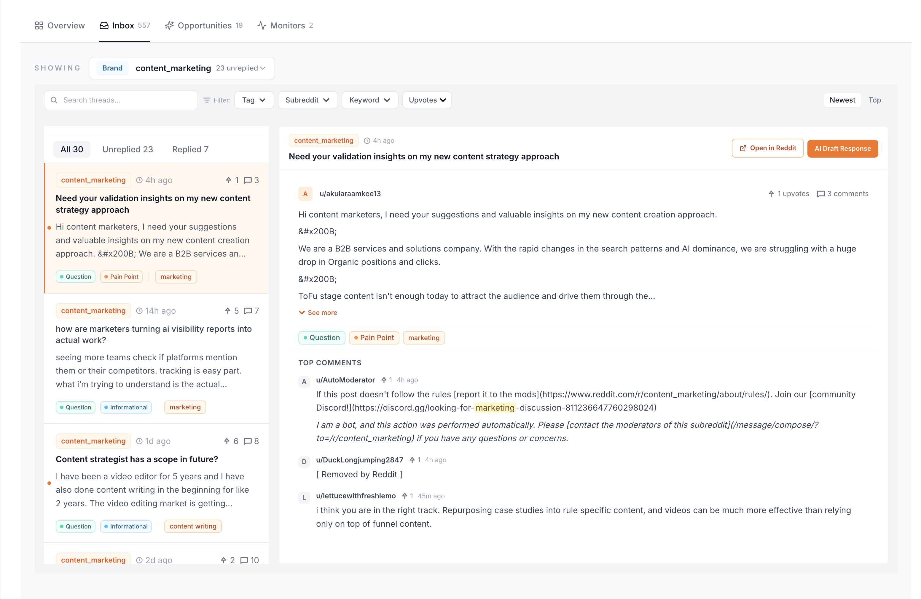 Inbox with AI Draft Response