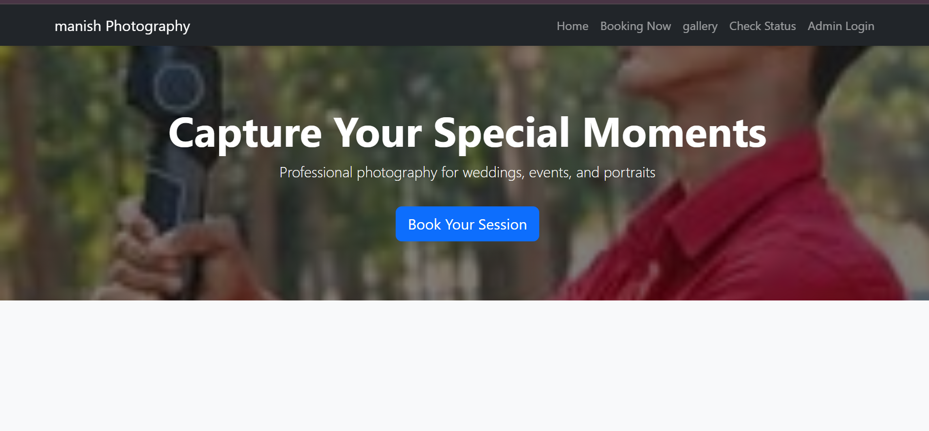 Complete Photography Booking & Admin System